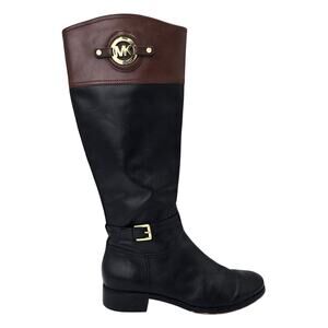 Michael Kors Black and Brown Heeled Boots